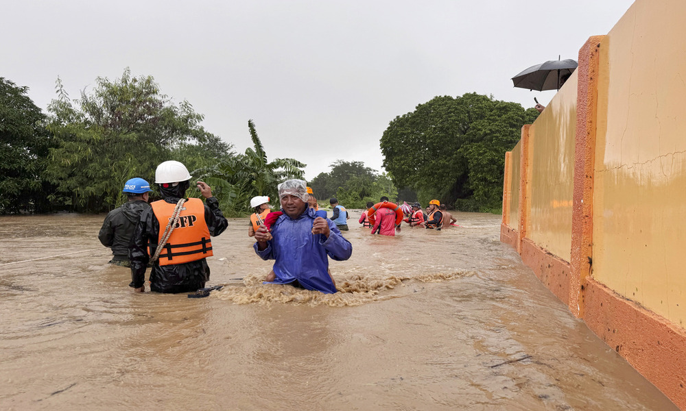 A powerful typhoon is lashing northern Philippine islands