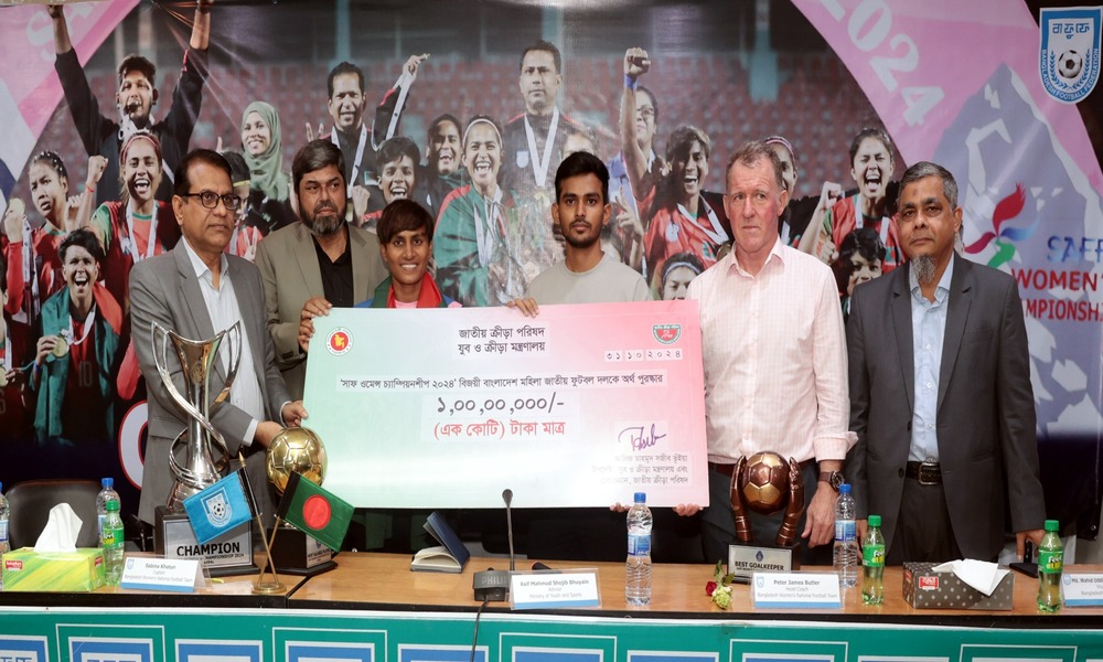 SAFF champions get Tk 1cr bonus from Sports Ministry